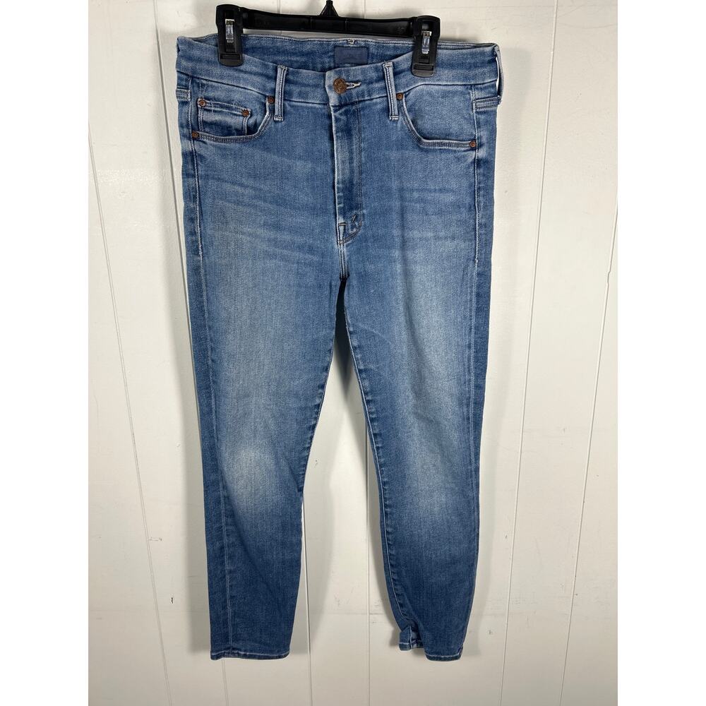 MOTHER JEANS The Looker Crop Stretch Denim 30 Let's Just Be Friends Medium Wash - Picture 3 of 7